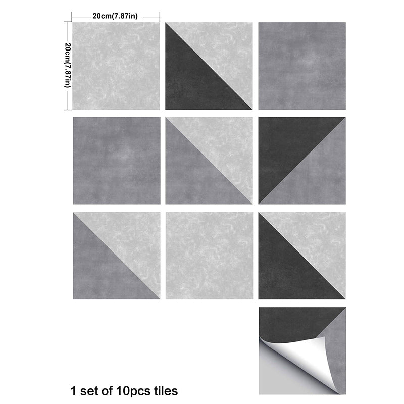 Black-Grey Geometrical Wallpaper Panel Peel and Stick Modern Bathroom Wall Covering