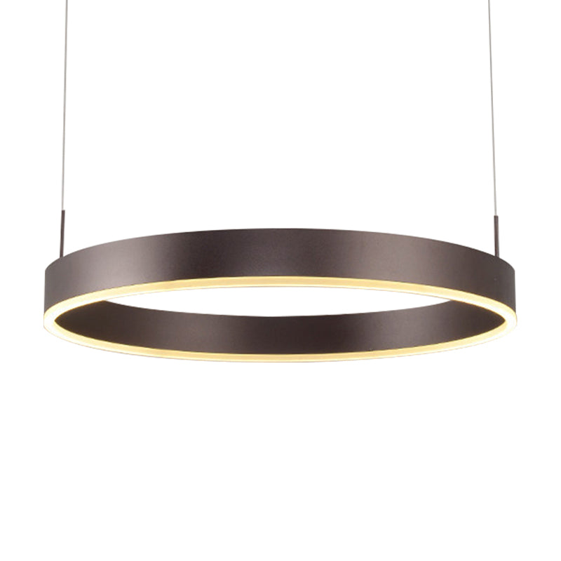 Modern 1/2/3-Light Suspension Pendant with Acrylic Shade Coffee Ring Chandelier Light in Warm/White Light