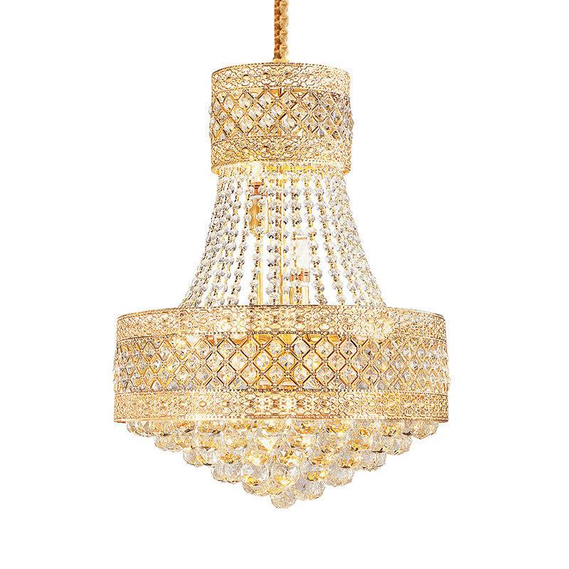 Drum Octagon Crystal Deckenhänge Fixture zeitgenössische 3/5 Lichter Gold Anhänger Kronleuchter, 12 "/15,5" breit