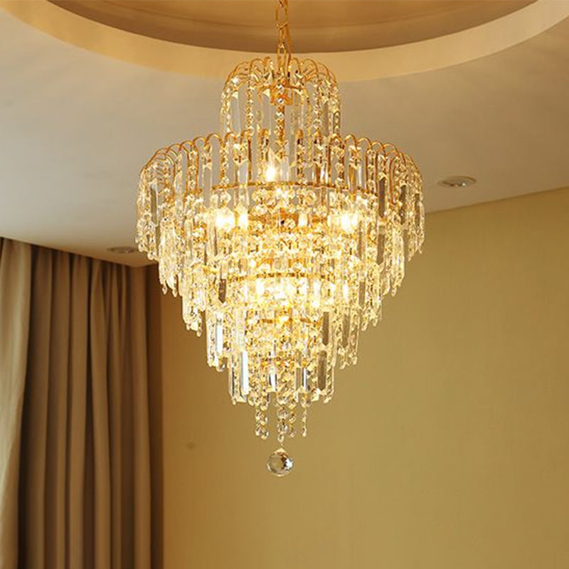 Lampada lampadinale affusolata Crystal a mano moderna a mano 12 "/16" Larghezza 3/6 head Oro Sospeded Lighting Freet