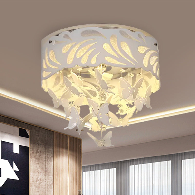 8/12-Head/LED Conische Flush Light Hedendaagse Crystal Drop dicht bij Plafond Verlichting in Wit, 18"/23.5"/12.5" Breed