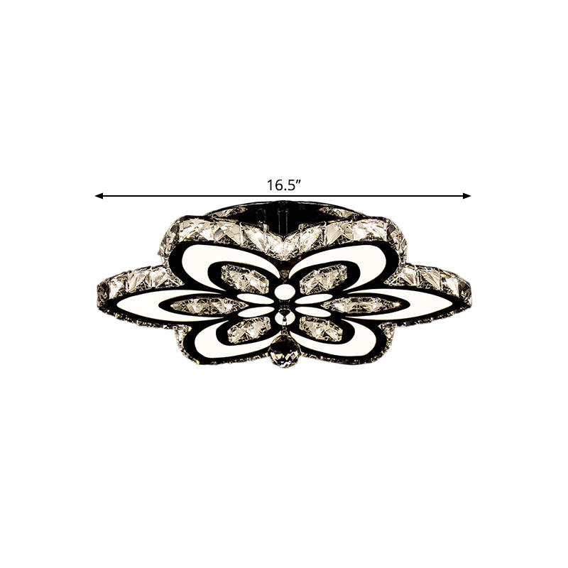 LED FLORAL SEMI FLUSH MONTO MODERNO Clear/Amber Cortes cuadrados CRISTALES ILUMINACIÓN PARA DORMITORIO