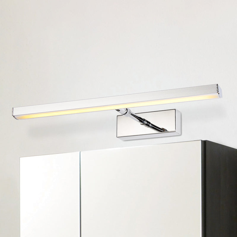 Aluminium rechthoek ijdelheid verlichting eenvoudige stijl 19 "/23" breedte LED SCONCE Wandlicht in chroom, warm/wit licht