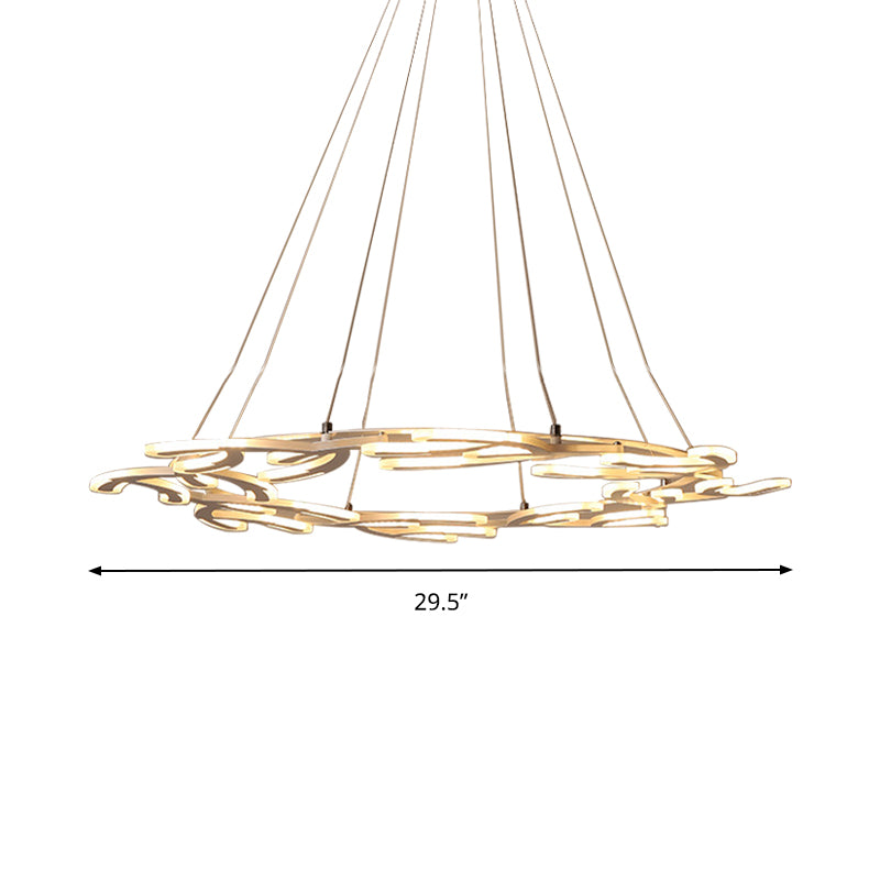 29.5"/37.5"/45" Dia Acrylic Branch Ceiling Light Fixture LED Chandelier Pendant in Warm/White Light