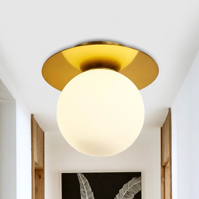 Clear/Light-Brown/Cream Orbit Ceiling Light Modern Glass 1 Light Kitchen Flushmount Ceiling Lamp