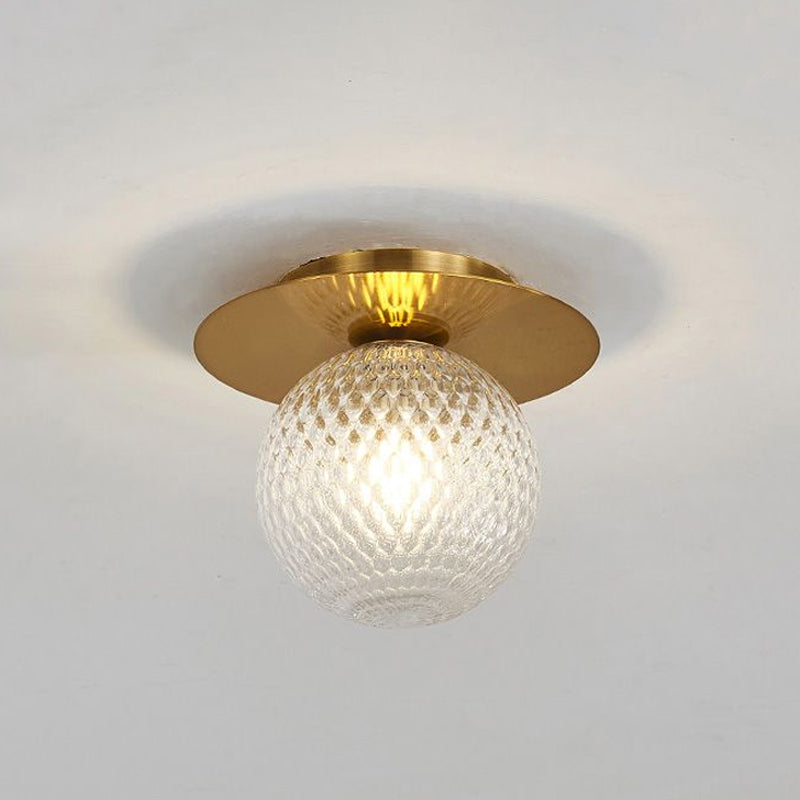 Clear/Light-Brown/Cream Orbit Ceiling Light Modern Glass 1 Light Kitchen Flushmount Ceiling Lamp