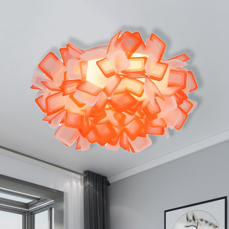 Art Deco Sinuous Flushmount Light with Acrylic Shade Led Bedroom Flush Lighting