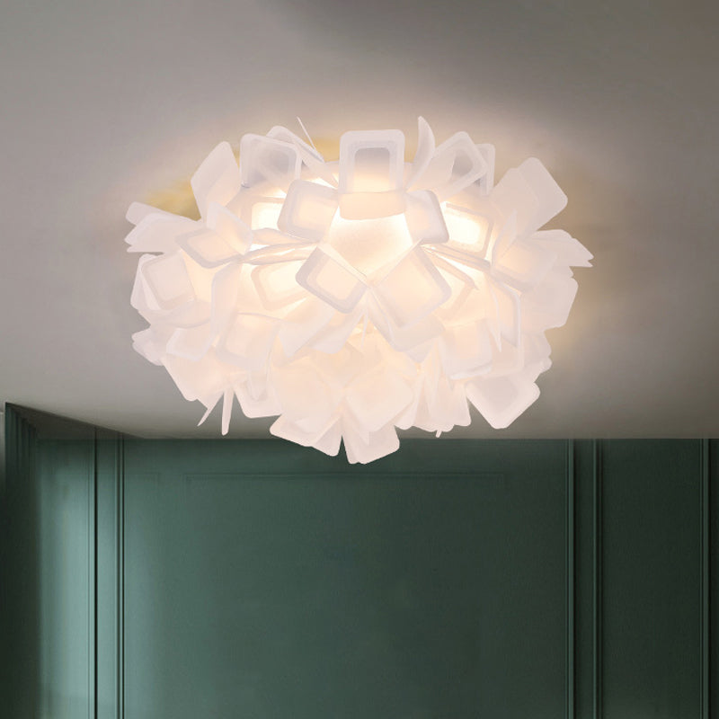 Art Deco Sinuous Flushmount Light with Acrylic Shade Led Bedroom Flush Lighting