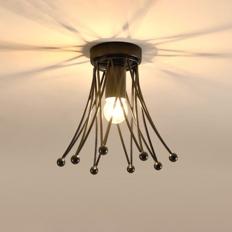 Metallische Kronen-Unterputzbeleuchtung, moderne 1-flammige Kinder-Deckenleuchte in Schwarz/Gold/Weiß