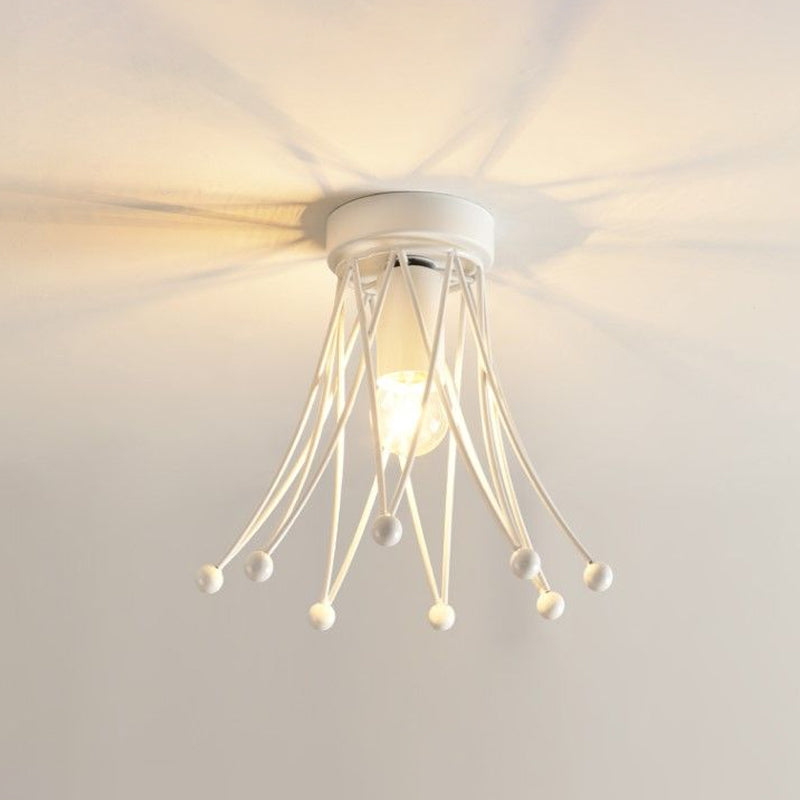 Metallische Kronen-Unterputzbeleuchtung, moderne 1-flammige Kinder-Deckenleuchte in Schwarz/Gold/Weiß