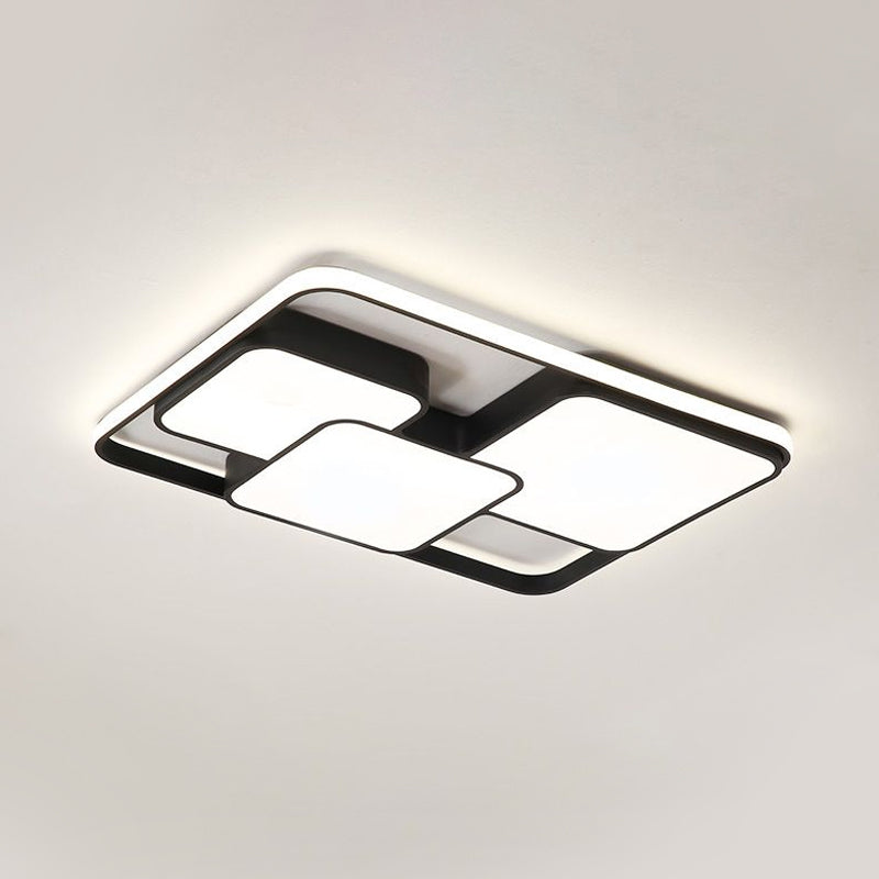 Zwart/witte rechthoekige inbouwplafondlamp, eigentijds acryl LED-inbouwlicht voor café
