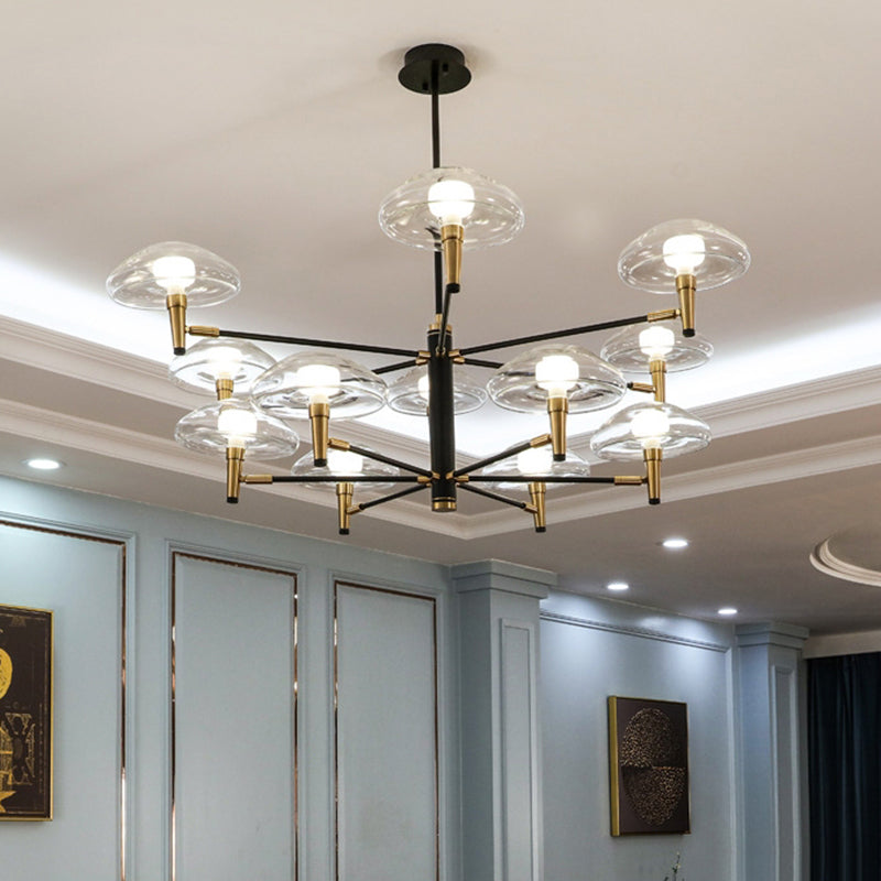 Luz de sombra transparente Luz Candelera de metal contemporánea en negro para boutique