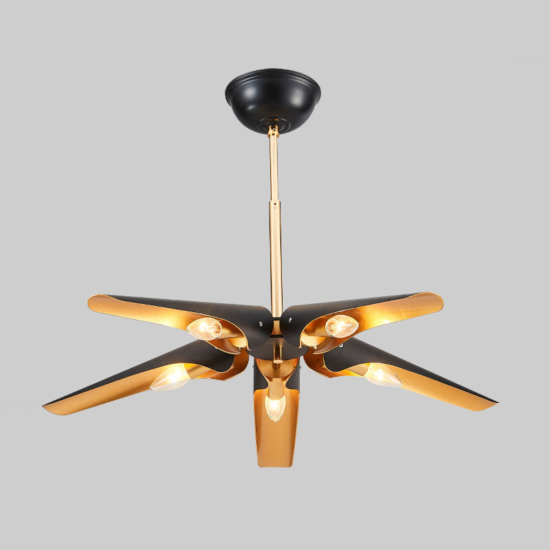 Black Bevel Shade Chandelier Pendant Light Modern 5/8 Lights Metal Pendant Light Kit pour salle à manger