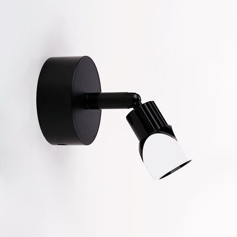 Lámpara de pared Black/White de estilo contemporáneo de aluminio Mini Spotlight con/sin interruptor en iluminación blanca/cálida