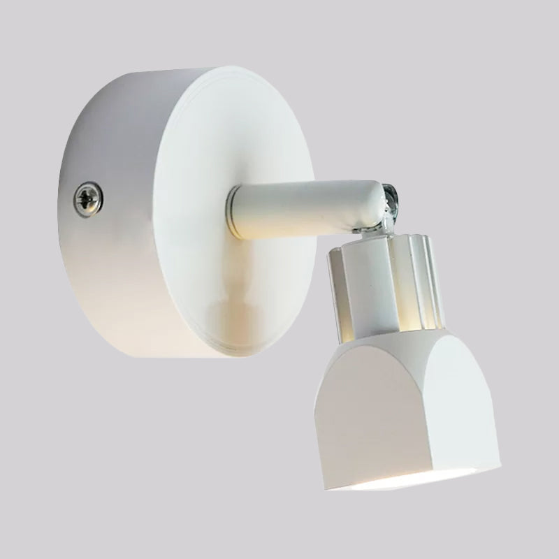 Lámpara de pared Black/White de estilo contemporáneo de aluminio Mini Spotlight con/sin interruptor en iluminación blanca/cálida