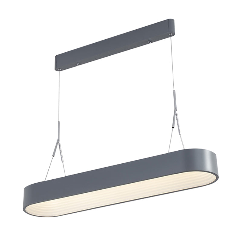 Luz de colgante elíptico nórdico Metal Metal White/Gris Luz de techo colgante para comedor, 33.5 "/47" de ancho