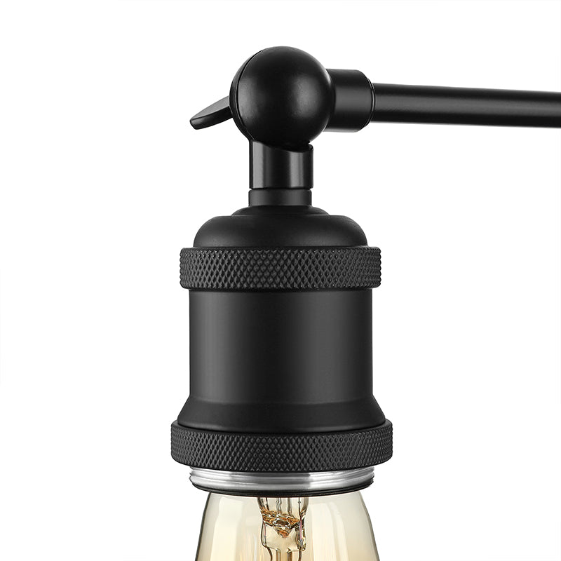 Finition noire / laiton 1 lampe à tête lampe industrielle en métal mini éclairage d'applications avec une ampoule nue pour la chambre