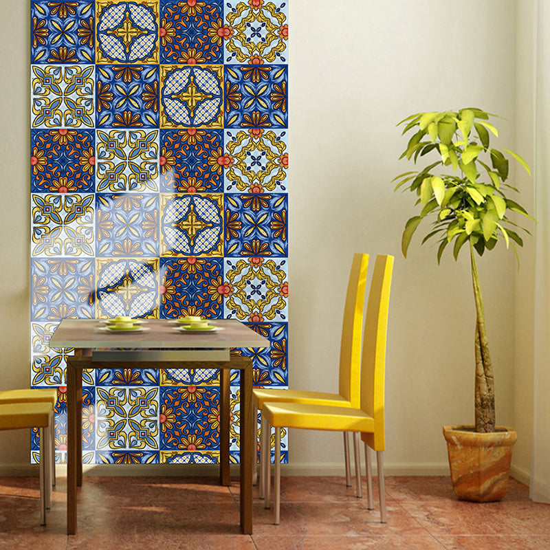 Exotic Floral Wallpaper Panel Set for Kitchen, Multicolored, 8' L x 8" W, Peel and Stick