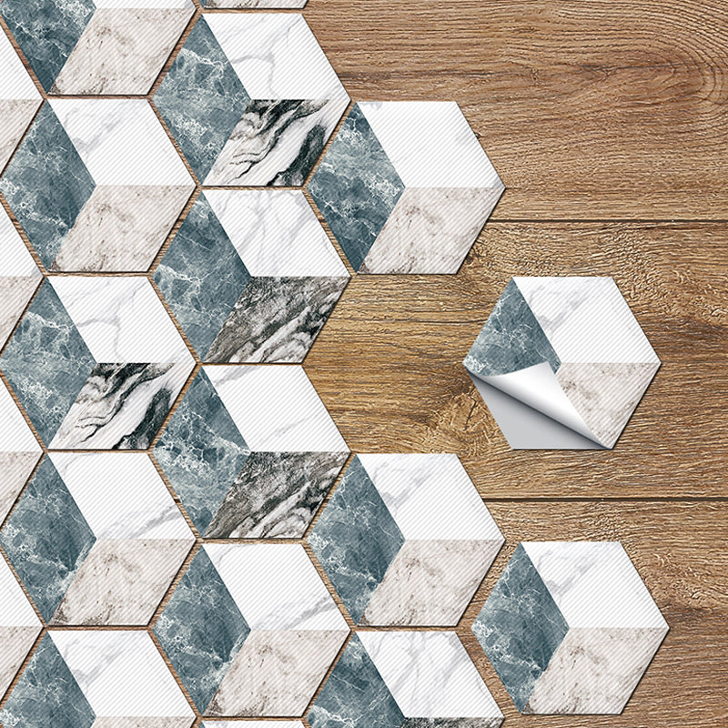 Modern Marble Cube Wallpapers Grey and White Peel and Stick Wall Covering for Bath