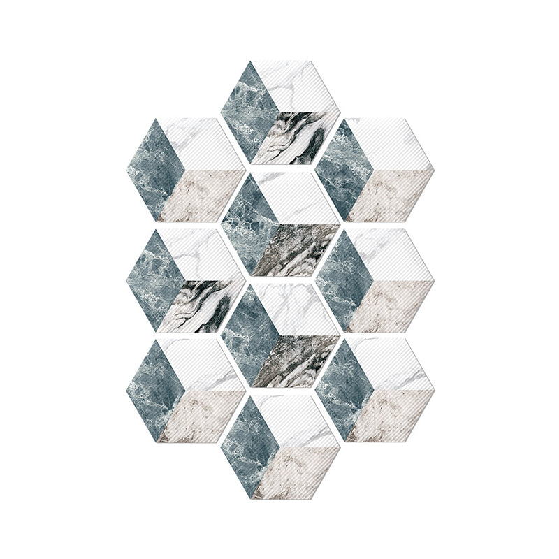 Modern Marble Cube Wallpapers Grey and White Peel and Stick Wall Covering for Bath
