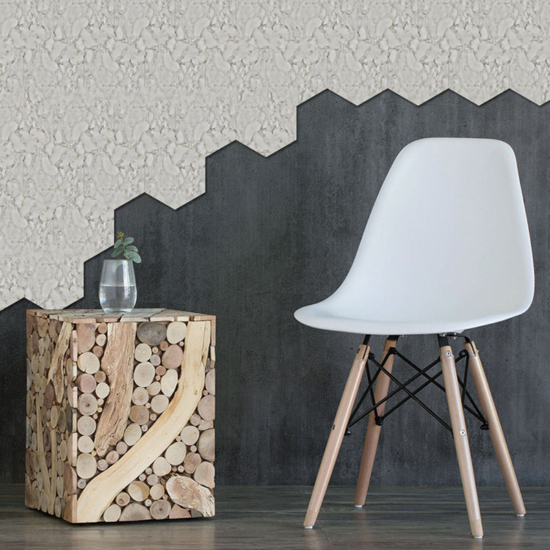 Marble Peel and Stick Wallpapers in White Modern Wall Decor for Living Room (10 Pieces)