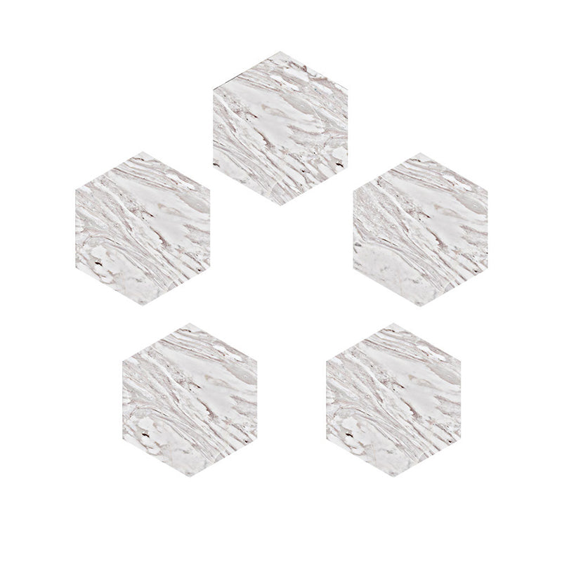 Contemporary Marble Look Wallpaper Panel for Living Room 5-sq ft Wall Art in Grey-White, Removable