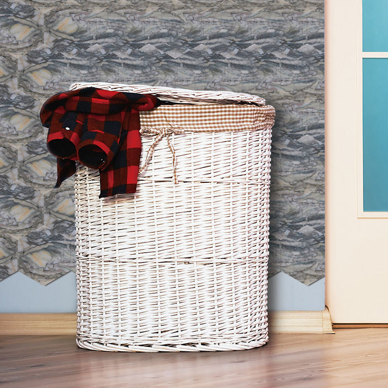 Grey Marble Effect Wallpaper Panel Set Peel and Paste Wall Covering for Living Room