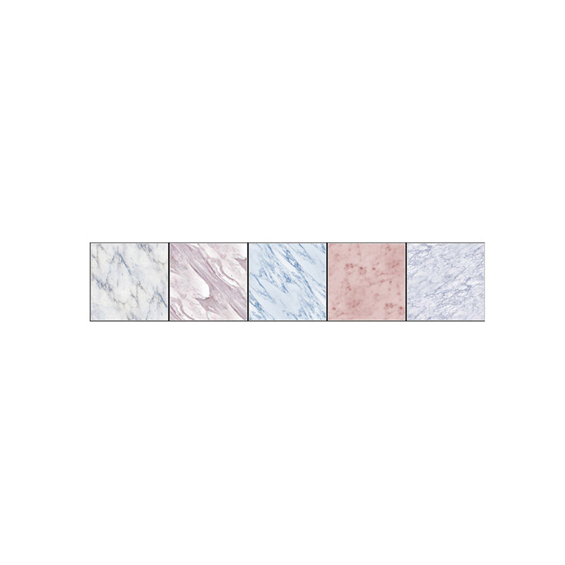 Pink-Blue Marble Wallpaper Panels Square Tiles Modern Peel off Wall Covering for Kitchen