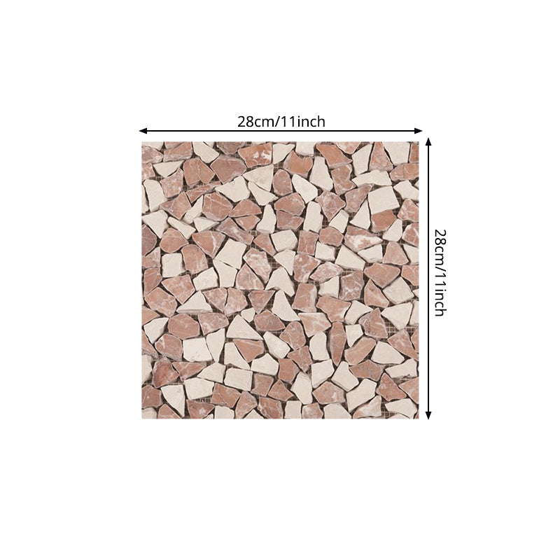 Red-White Rocks Wallpaper Panel Peel off Modern Style Kitchen Wall Decor, 11' L x 11" W