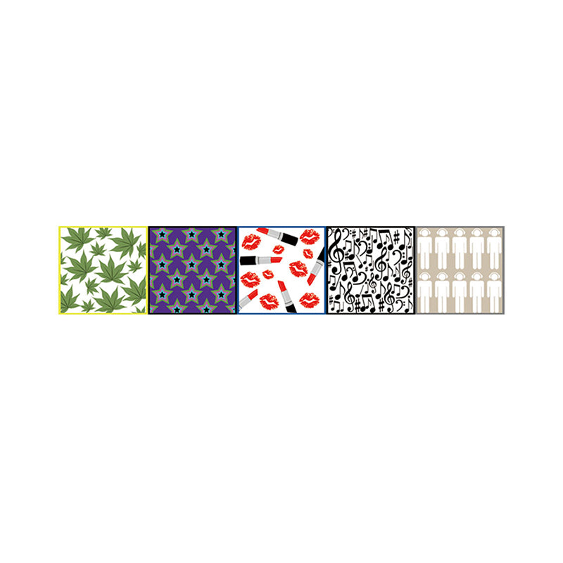 Modern Abstract Wallpapers PVC Self Adhesive Red-Purple Wall Art for Kitchen (3 Pcs)