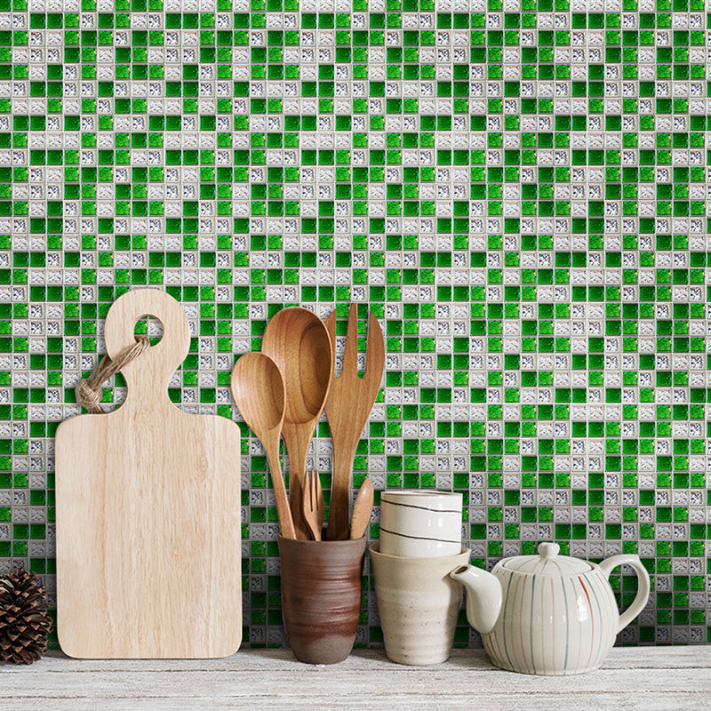 Bright Mosaic Tile Look Wallpaper Panels for Kitchen Construction Wall Covering, 6.1-sq ft, Adhesive