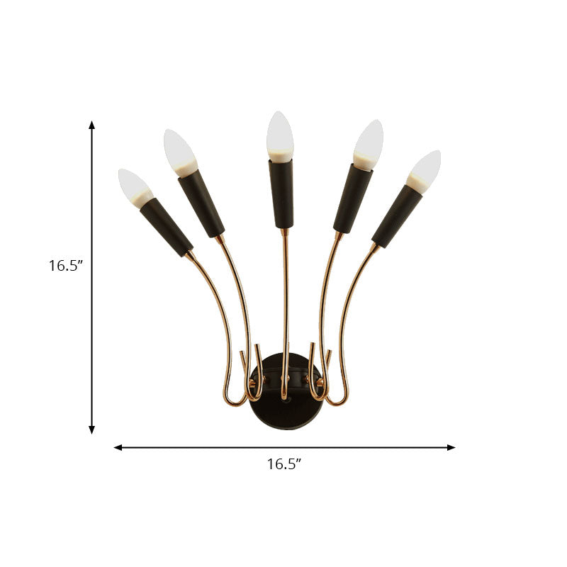 5-Lights Rocket Shaped Wall Lamp Contemporary Metal Wall Sconce Light for Living Room