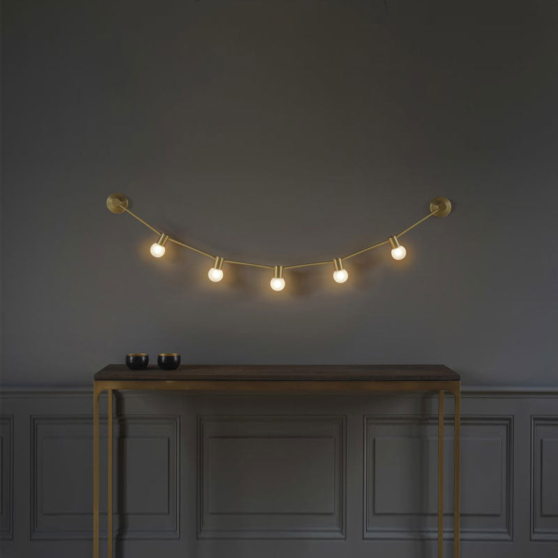 Frosted Glass Bubble Wall Light 5-Light Post Modern Wall Mounted Lamp in Gold