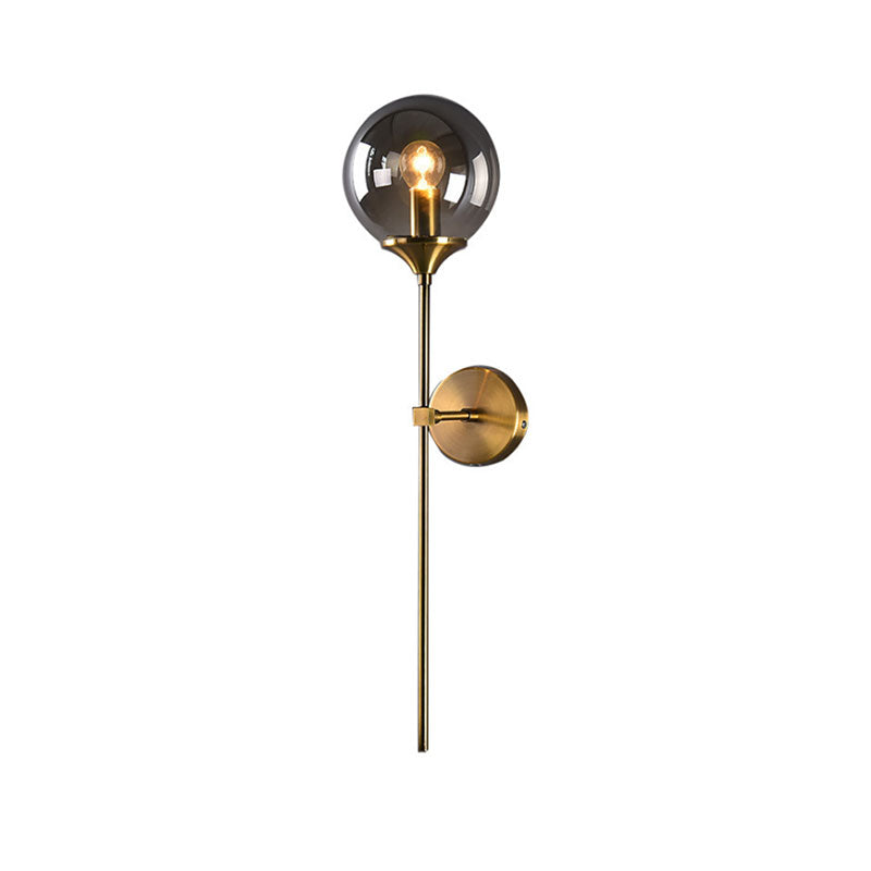 Klar/Rauch/Bernsteinglas runde Wandlampe Moderne 1 leichte Wandmontage in Gold für Wohnzimmer