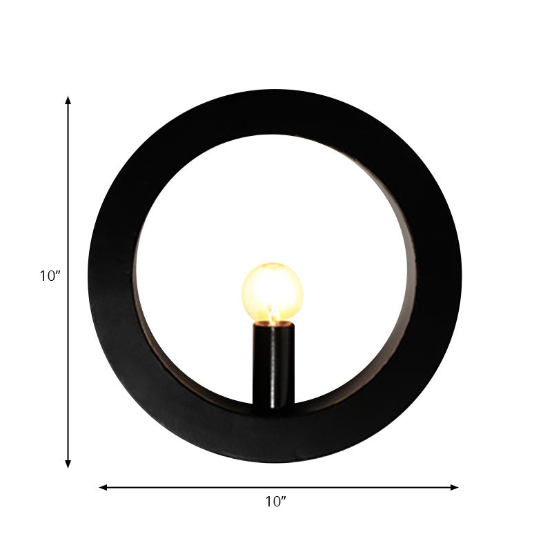 Black/White Circle Wall Light Fixture 1 Light Simple Metallic Wall Lamp for Bedroom Hallway