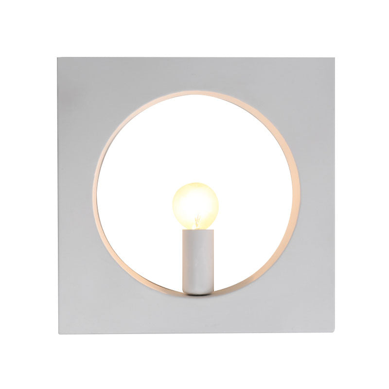 Luce a parete quadrata a parete singola illuminazione a parete in metallo contemporaneo in nero/bianco per letto