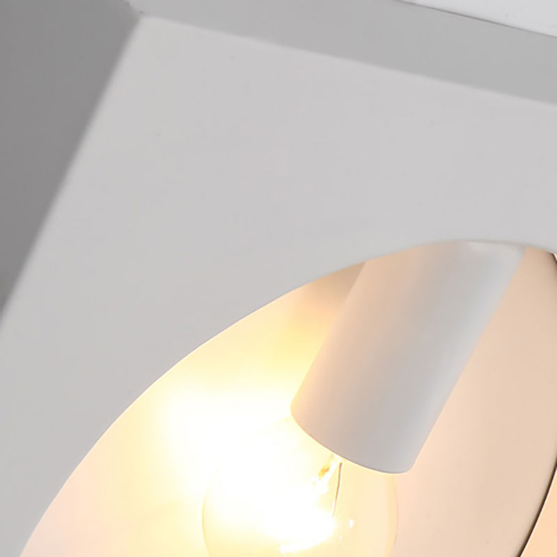 Luce a parete quadrata a parete singola illuminazione a parete in metallo contemporaneo in nero/bianco per letto
