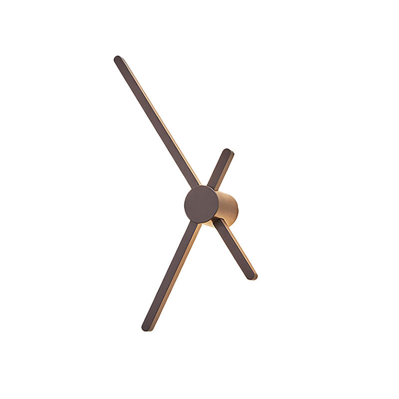 Crossed Lines Sconce Wall Light Metal Post Modern Wall Lamp in Brown for Living Room