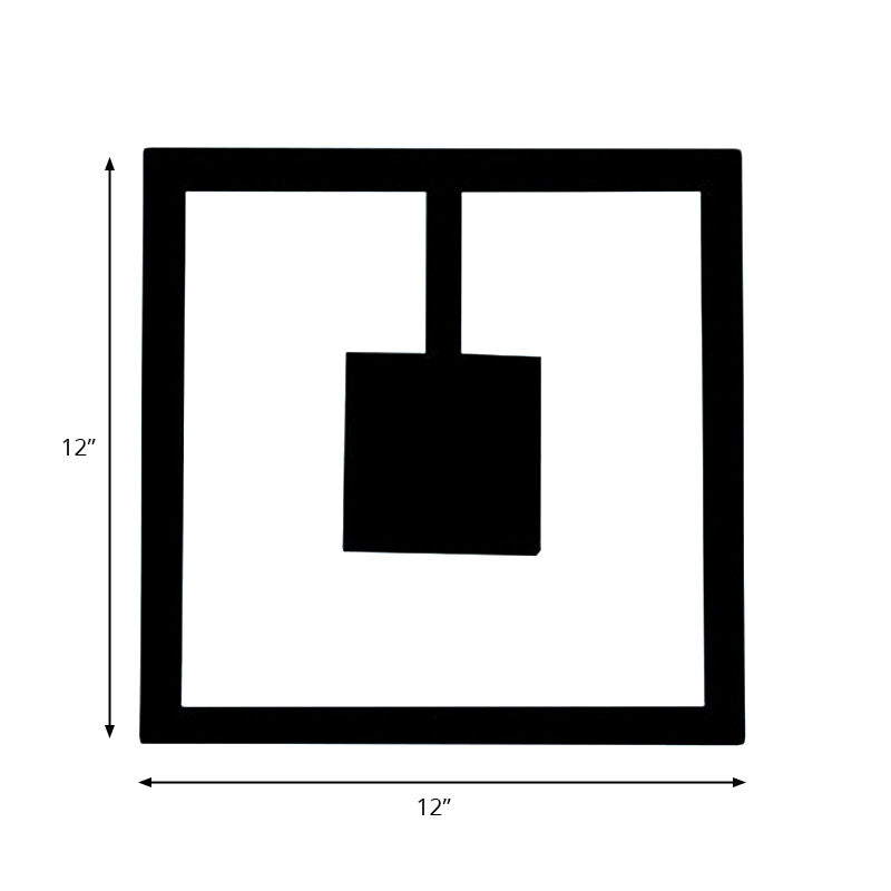 Illuminazione a parete quadrata semplice a LED acrilico Light lampada in sconde in bianco/nero in luce calda/bianca per camera da letto