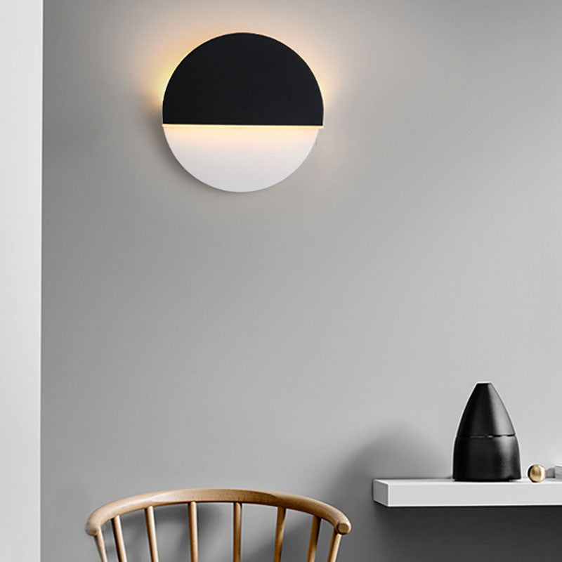 Semicircle Acrylic Wall Lamp Simplicity LED Black and White Rotatable Wall Light Fixture
