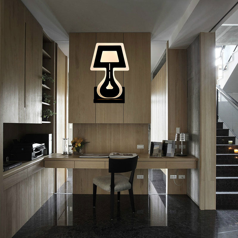 Moderne LED -Wandleuchten mit Acrylschatten schwarz/weißer Schreibtisch -Lampen -Wandbeleuchtung in warmem/weißem Licht