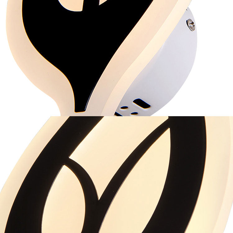 Lampada con scarpa con scarpa da letto a led con sfumatura acrilica a foglia lampada a parete bianca/bianca in luce calda/bianca