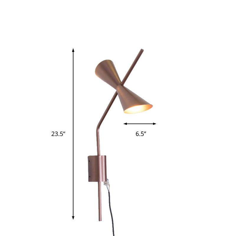 Contemporary Horn Shape Wall Light Rose Gold Small Wall Lamp in Rose Gold for Boutique Stairway