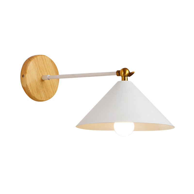 Rotatable White Pyramid Wall Lighting 1 Head Nordic Modern Metallic Sconce Light for Bedroom
