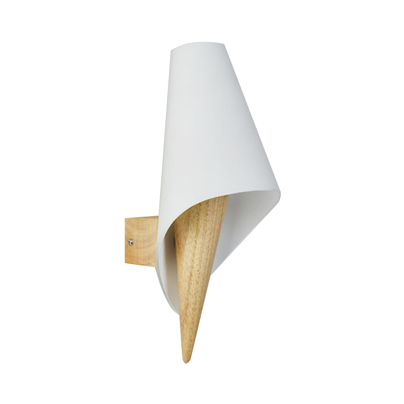 Verre Sweet Cone Mur Light Room 1 Light Contemporary Wall Sconce in White & Beige