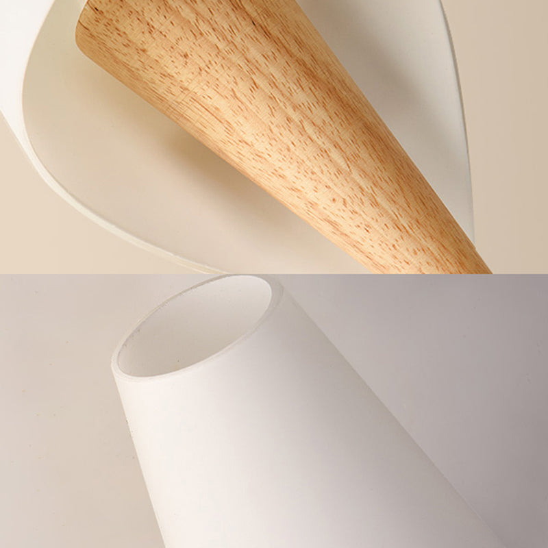 Verre Sweet Cone Mur Light Room 1 Light Contemporary Wall Sconce in White & Beige