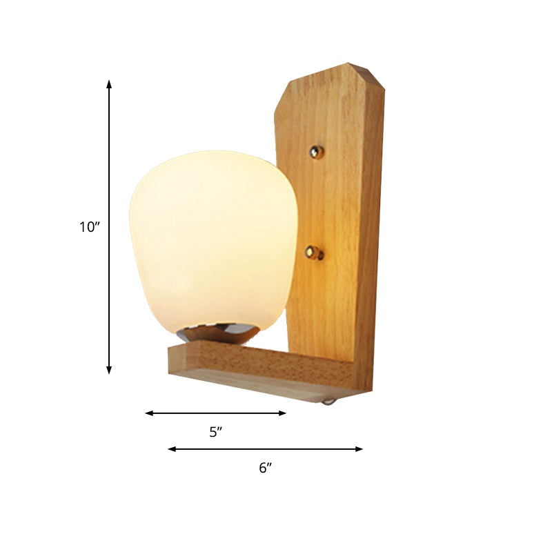 1 leichte Ballform Wandleuchte japanische Milchglaslampe in Weiß für Hotel -Esszimmer