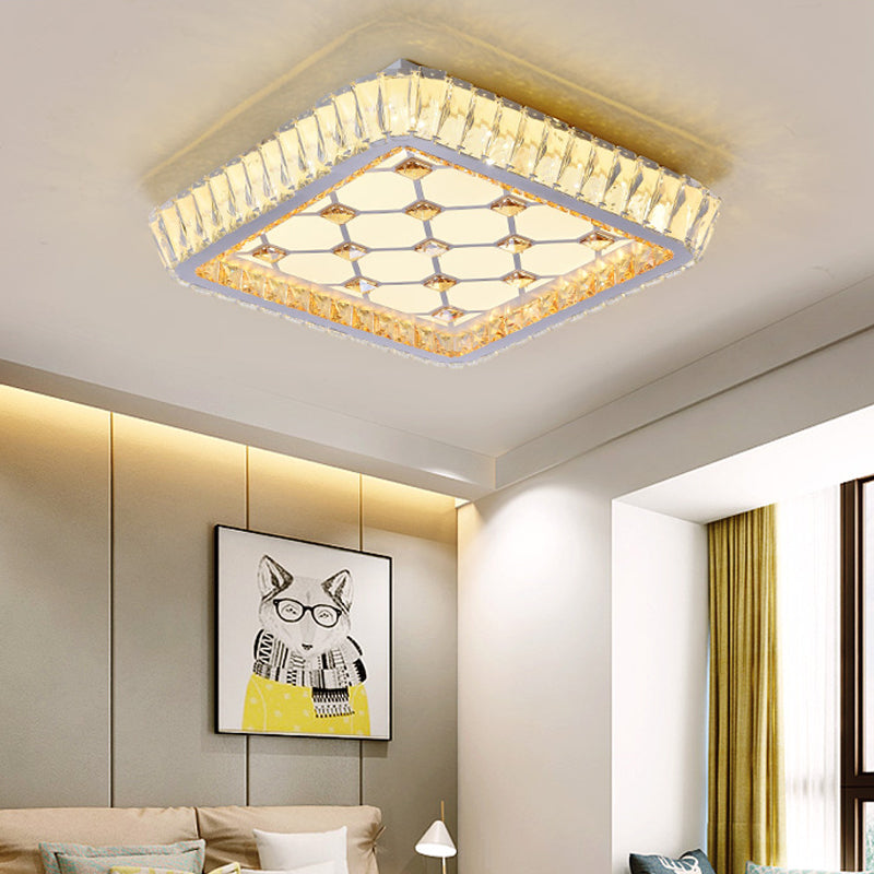 Trellis/Bowknot Crystal Ceiling Flush Contemporary Bedroom LED Flush Mount Lighting in White