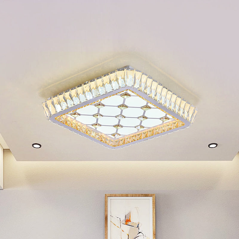 Trellis/Bowknot Crystal Ceiling Flush Contemporary Bedroom LED Flush Mount Lighting in White