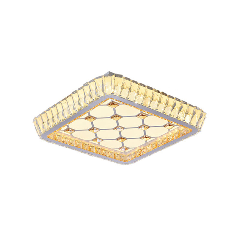 Trellis/Bowknot Crystal Ceiling Flush Contemporary Bedroom LED Flush Mount Lighting in White